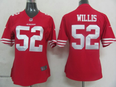 Nike Nike Women's nfl Red Game jerseys San Francisco 49ers 52 Willis Authentic